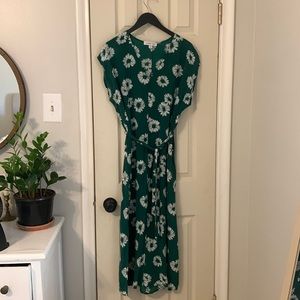 Amour Vert Green Daisy Silk Dress Size Medium